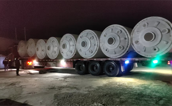 庆城锥底桶交付现场